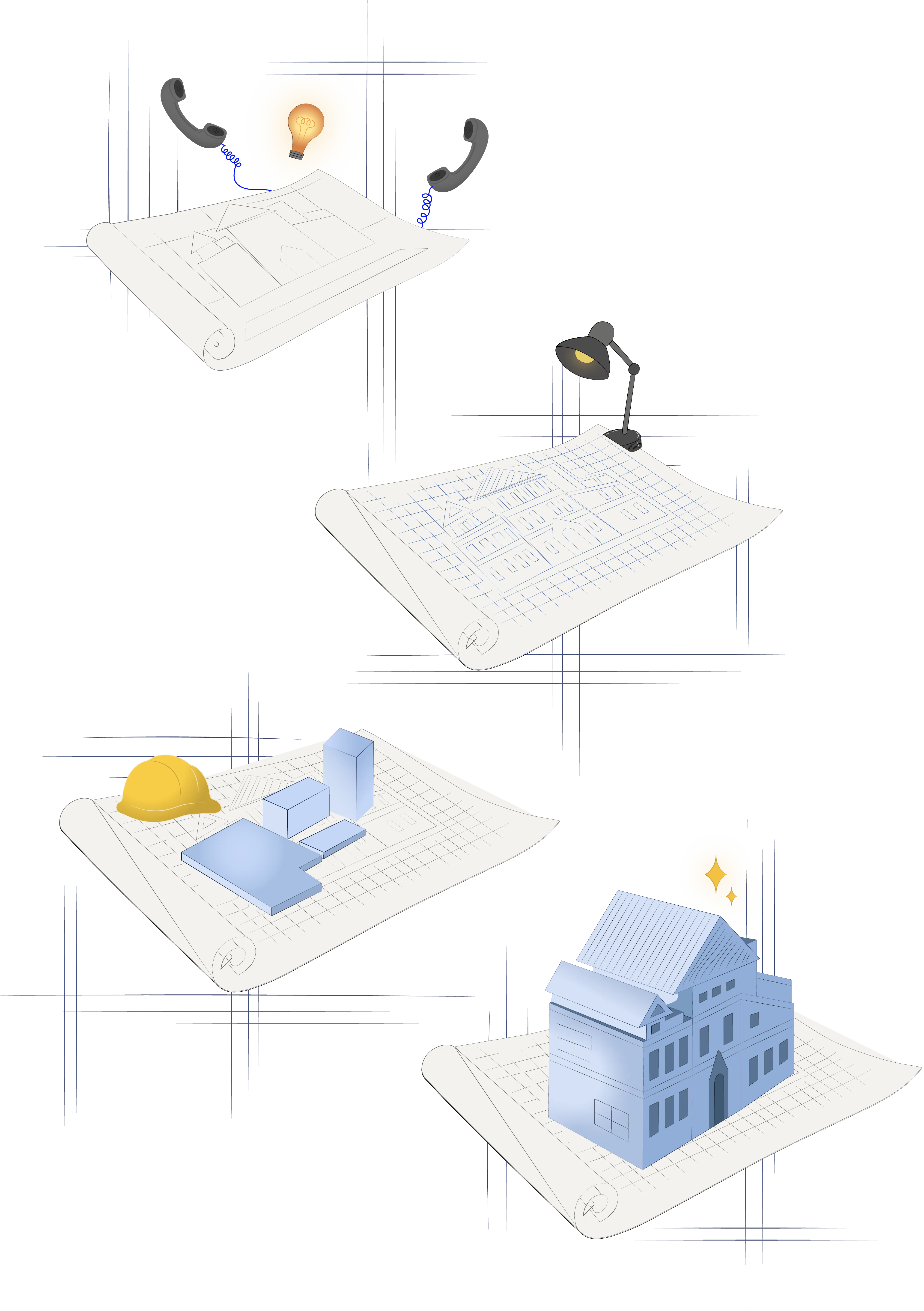 Process illustration showing implementation stages